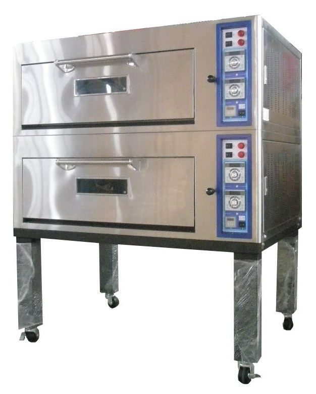 Top Quality Bread Making Machines Professional Stainless Steel Deck Baking Oven 2 Deck 4 Trays Pizza Oven Automatic Cake Ovens