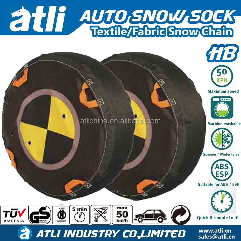 ATLI 2pcs Anti-Skid Safety Ice Mud Tires Snow Chains  Fabric Snow Chains Tire Chains For Car And Truck with EN16662-1