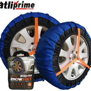 atliprime 2pcs Anti-Skid Safety Ice Mud Tires Snow Chains Auto Snow Chains Fabric Tire Chains Auto Snow Sock on Ice and Snowy Ro