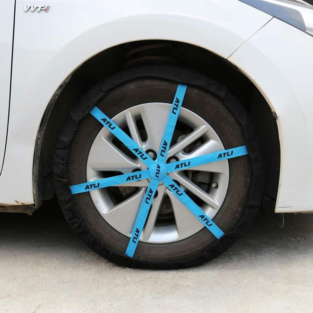 Atlichain FB quick mounting polyester fibre auto snow sock textile tire snow chains