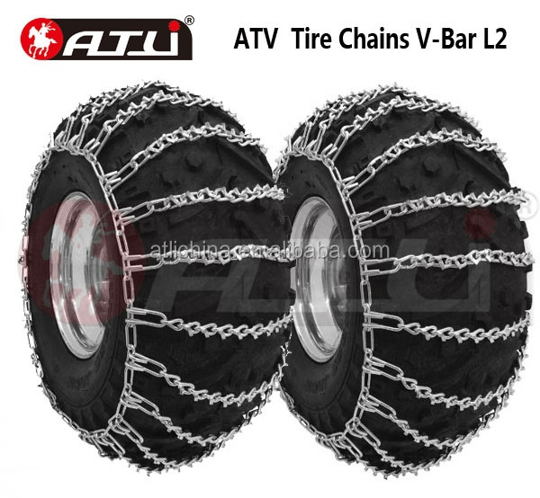 Atlichain 2 Link Spacing ATV traction Chains V-Bar ladder ATV Tire Chain