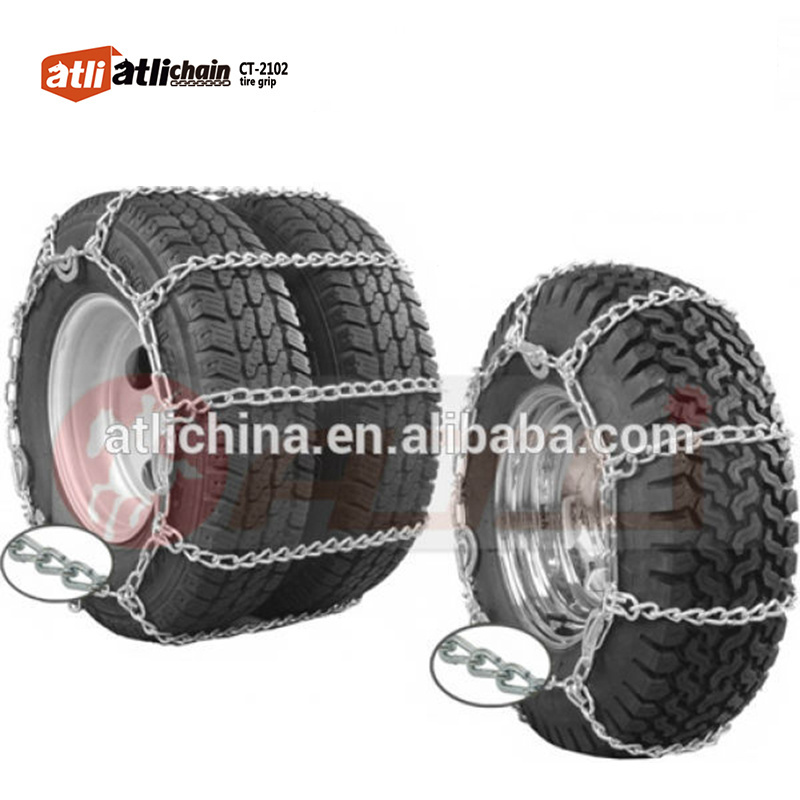 ATLI Quality Chain Commercial Truck Cable Tire Chain 32'S Twist Link Wide Base Dual Mount Truck Chain