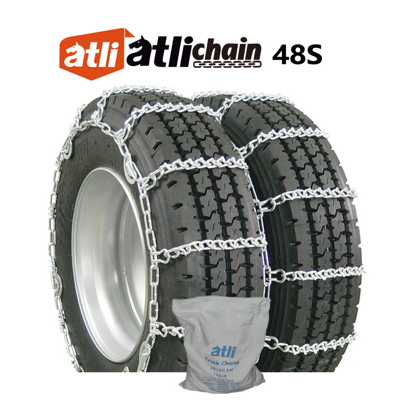 Atlichain  V-Bar tire chains Reinforced Dual-Triple truck chain Twisted Ladder Type  48'S Truck Snow traction tire Chain