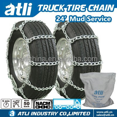 Atlichain Quality Chain Ladder Type Zinc Plated 24'S Single Mud Service Truck Chains