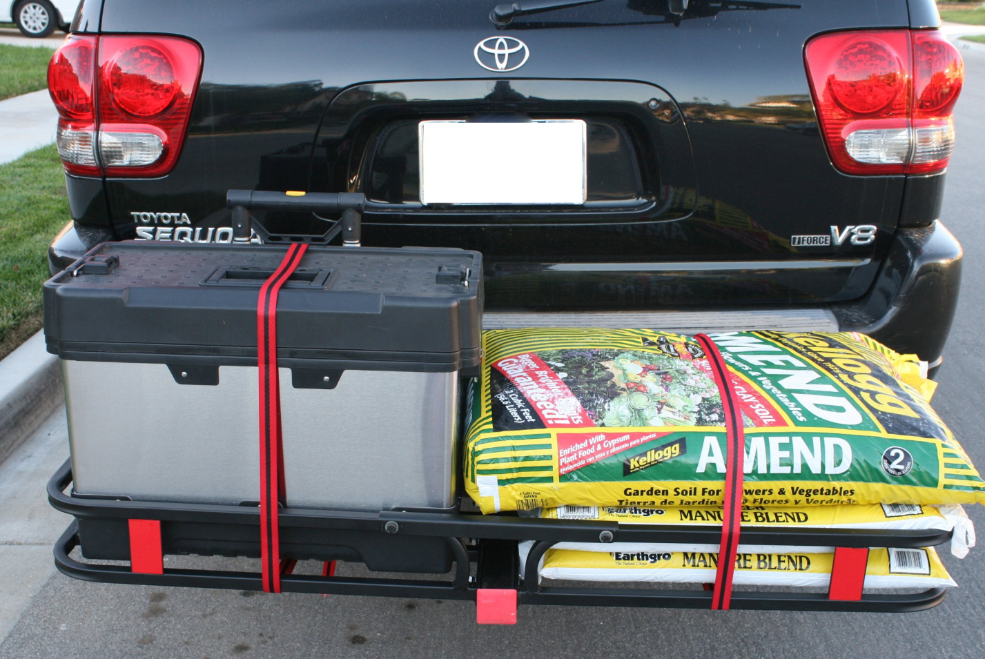 ATLIRACK Cargo Carrier - Trailer Hitch Mount Steel Cargo Carrier With High Side Rails For RV's, Trucks, SUV'S  Vans, Cars