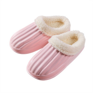 wholesale fashion High quality warm Slippers EVA velvet furry fur plush cozy cotton Indoor Home Slipper Shoe