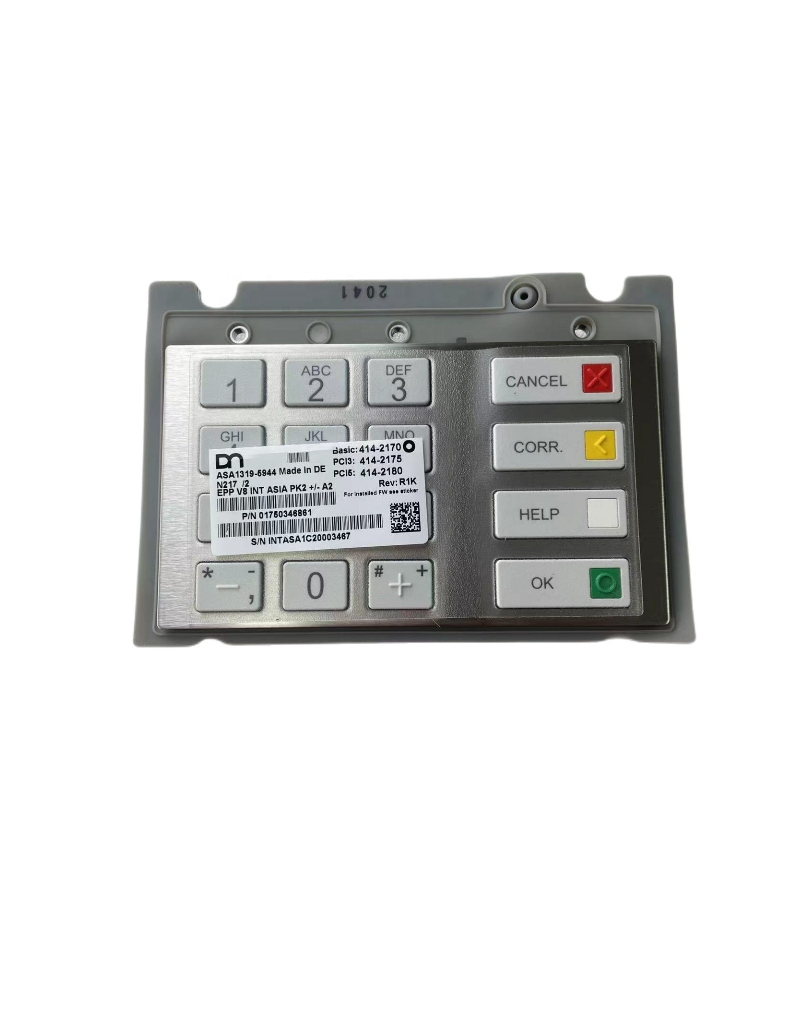 1750346861 ATM Parts WINCOR nixdorf EPP V8 metal keyboard keypad pin pad price 01750346861 refurbished atm machines for sale