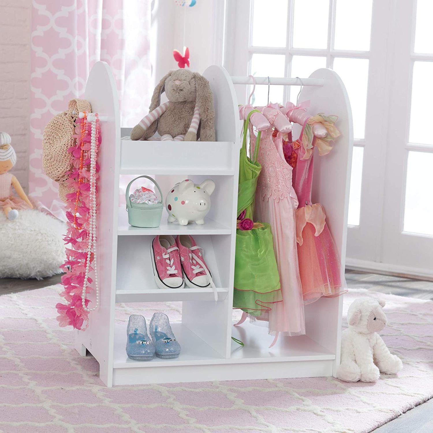 Wood Dress up Storage with Mirror and Storage Toddler Armoire Dresser with Mirror  Costume Closet for Kids  Storage Closet