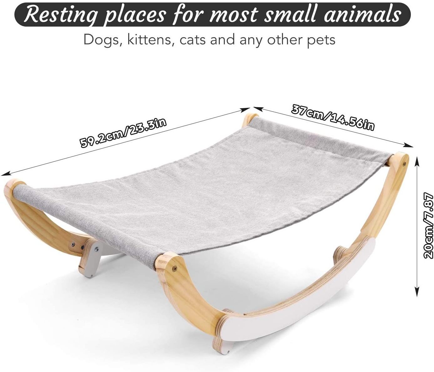 Cat Hammock Bed  Spare Blanket  Kitten or Small Puppy Dog Rocking Hammock Bed Wooden Frame Hanging Pet Bed