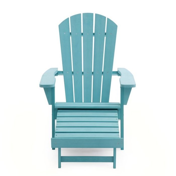 Hot Sale Sky Blue Wooden Pleasant Bay Acacia Adirondack Chair With Free Side Table