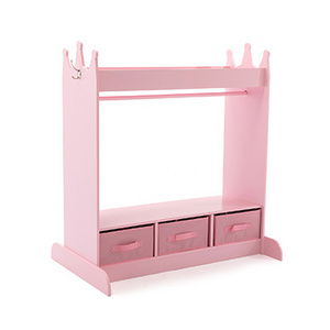 Hot sale Clothes Rack  Coat Rack Kid Armoire Dress-Up Closet with Mirror