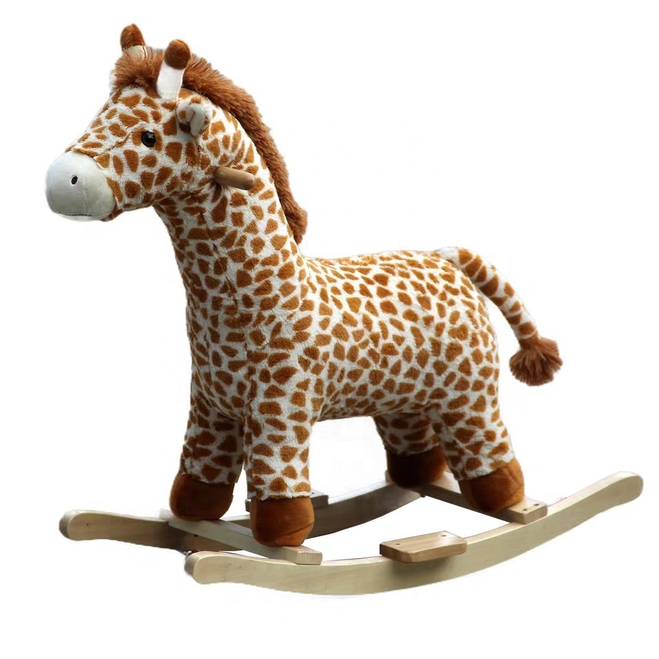 Baby Rocking Riding Horse Cheap Children Baby Kids Wooden Toddler Rocking Animal Rocking Horse Toy