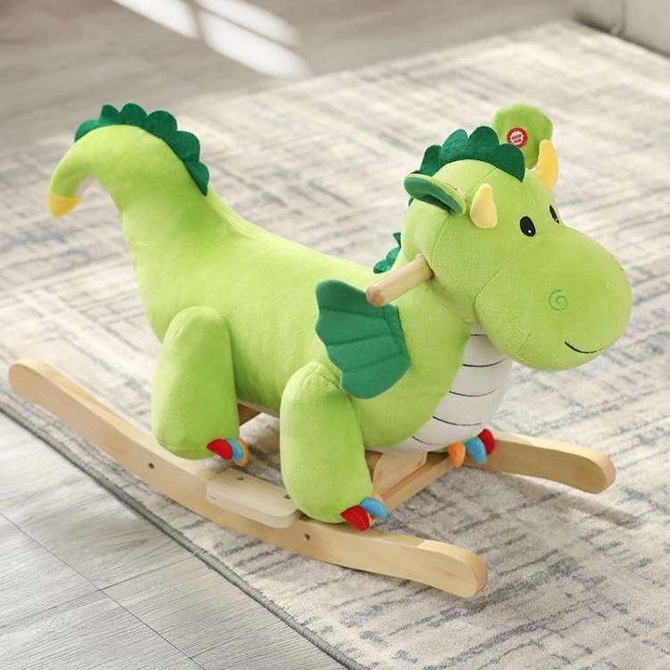 Kids Wooden Rocking Horse Stuffed Animal Ride on Toy Kids Plush Rocking Horse baby rocker plush rocking animal horse