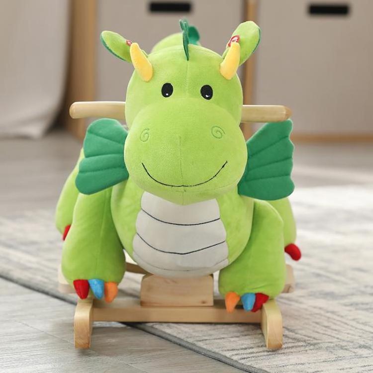 Kids Wooden Rocking Horse Stuffed Animal Ride on Toy Kids Plush Rocking Horse baby rocker plush rocking animal horse