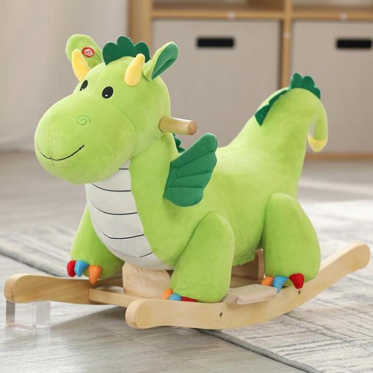 Kids Wooden Rocking Horse Stuffed Animal Ride on Toy Kids Plush Rocking Horse baby rocker plush rocking animal horse