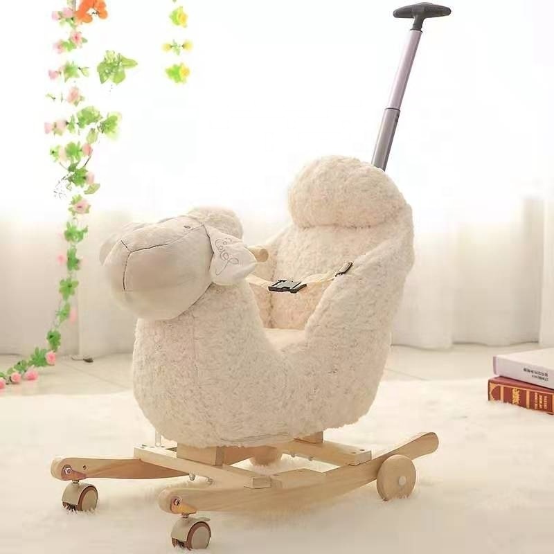 Enjoyment Wooden With Fabric Ride Toy Kids Rocking Animals Riding for Kids