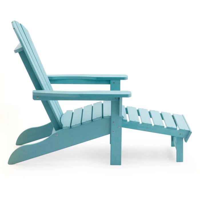 Hot Sale Sky Blue Wooden Pleasant Bay Acacia Adirondack Chair With Free Side Table