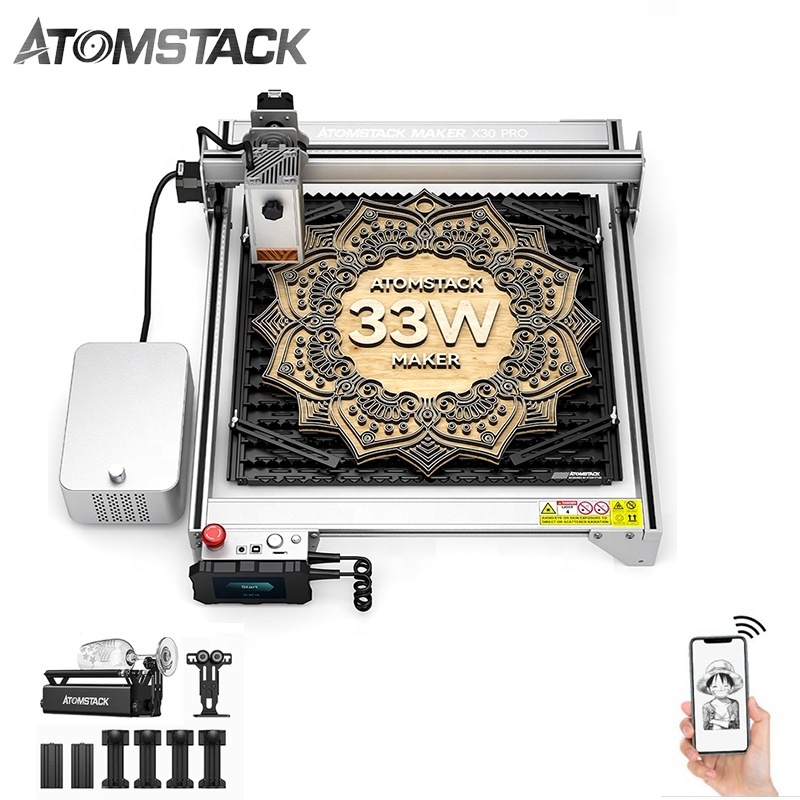 ATOMSTACK High-Accuracy X30 PRO 160W Mini Small DIY Laser Photo Wood Tombstone Laser Engraving Machine For Bottle