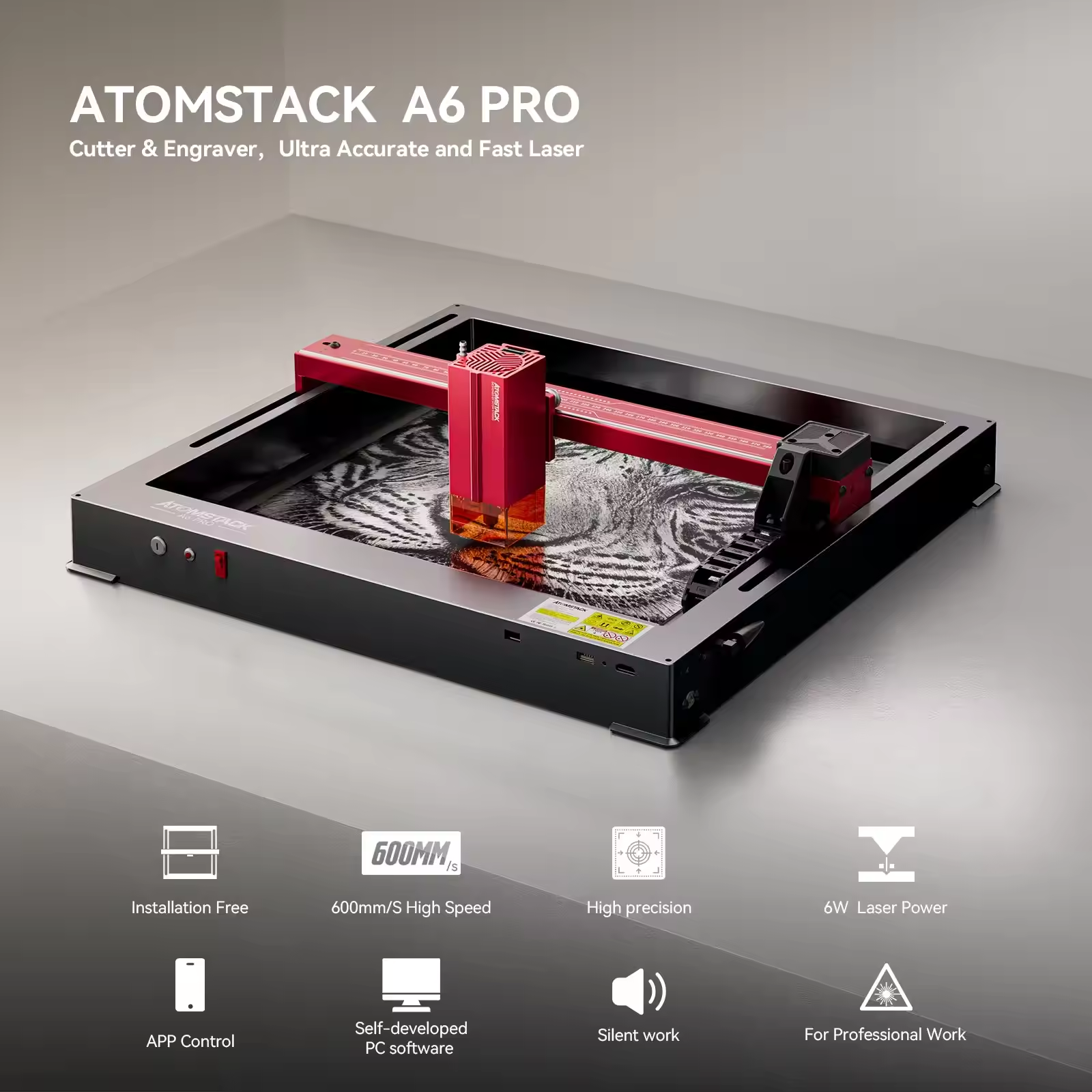 ATOMSTACK A6 X6 Pro 50W CNC Unibody DIY Design Cut Print Blue Light Diode Laser Engraving Cutting Machine