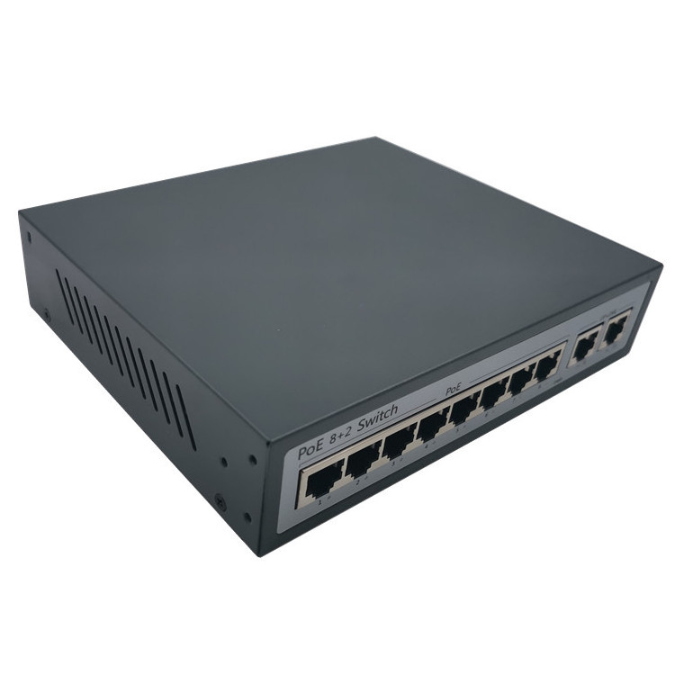 Factory Price 8 port POE switch 10/100Mbps Uplink 2 port Ethernet Supply Security CCTV Camera PoE switch 8 Port