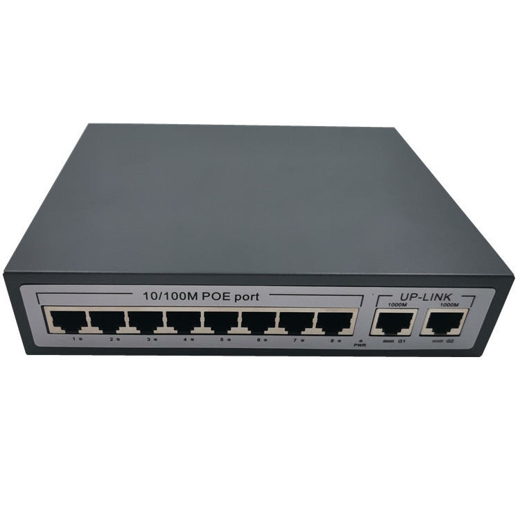 CCTV 8+2port Gigabit 96W 8 Port POE 10/100Mbps 2 port10/100/1000Mbps Uplink POE Switch