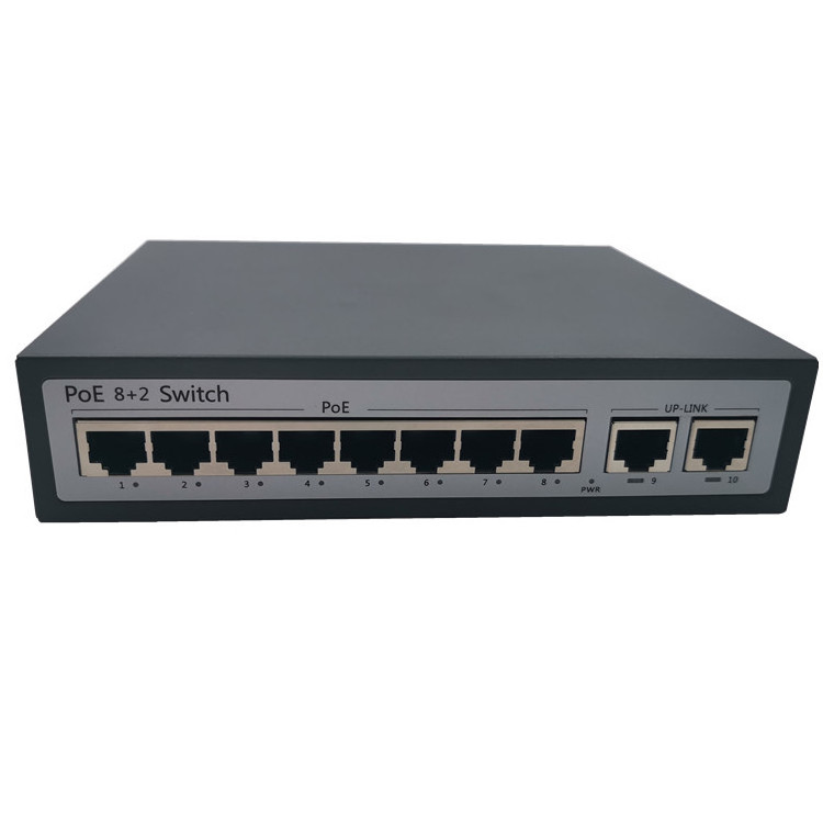 Factory Price 8 port POE switch 10/100Mbps Uplink 2 port Ethernet Supply Security CCTV Camera PoE switch 8 Port