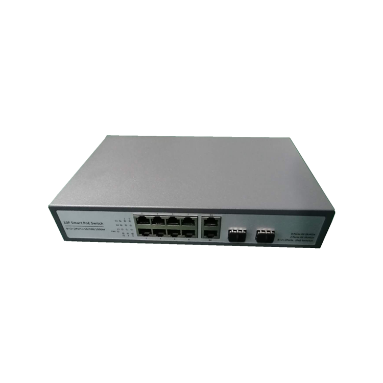 Gigabit 8 port Ethernet RJ45 POE  and 2*1000M UPLINK 2*1000M SFP Ring fiber optical switch