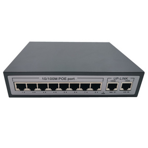 CCTV 8+2port Gigabit 96W 8 Port POE 10/100Mbps 2 port10/100/1000Mbps Uplink POE Switch