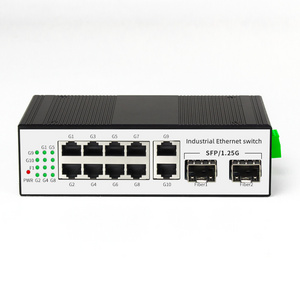 Gigabit 8 port industrial Ethernet poe Switch and 2 fiber optical SFP Din-rail