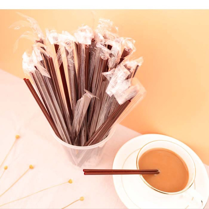 Atops Individually Wrapped Disposable Plastic Drink Stirrer Sticks Health and Safety Three-Hole Coffee Straw