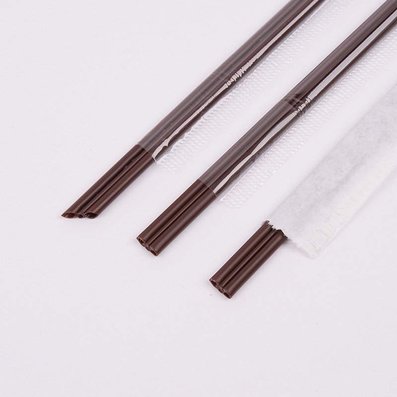 Atops Individually Wrapped Disposable Plastic Drink Stirrer Sticks Health and Safety Three-Hole Coffee Straw