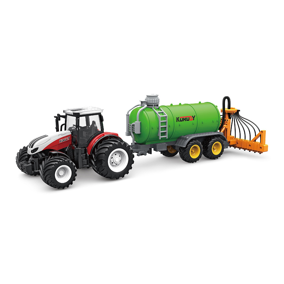 1/24 6CH 2.4G Remote Control Plastic Farming Car Rubber Tyre Toy RC Tractor With Liquid Fertilizer Spraying