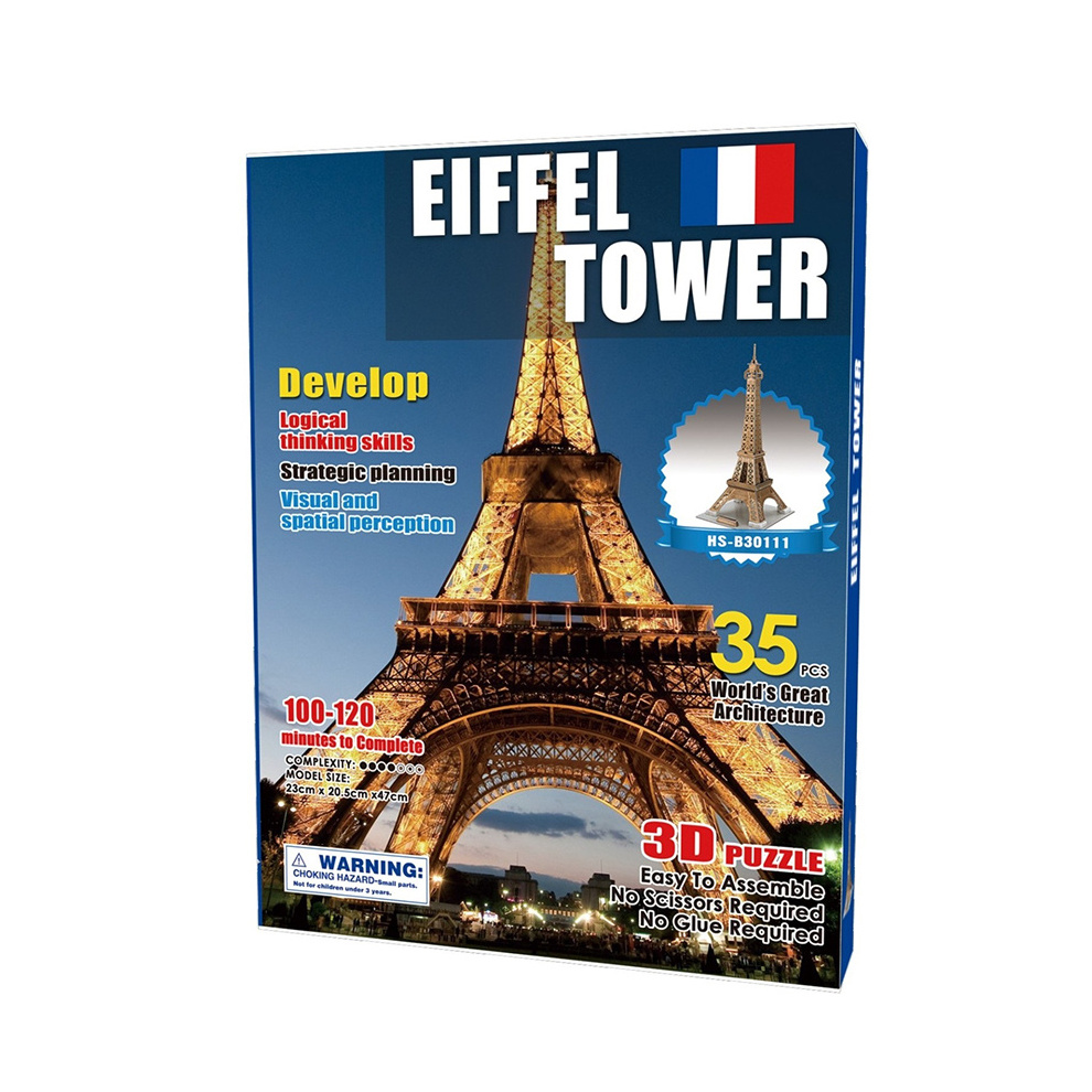 Famous Building Paper Models DIY Puzzle Large 3D Eiffel Tower For Kids