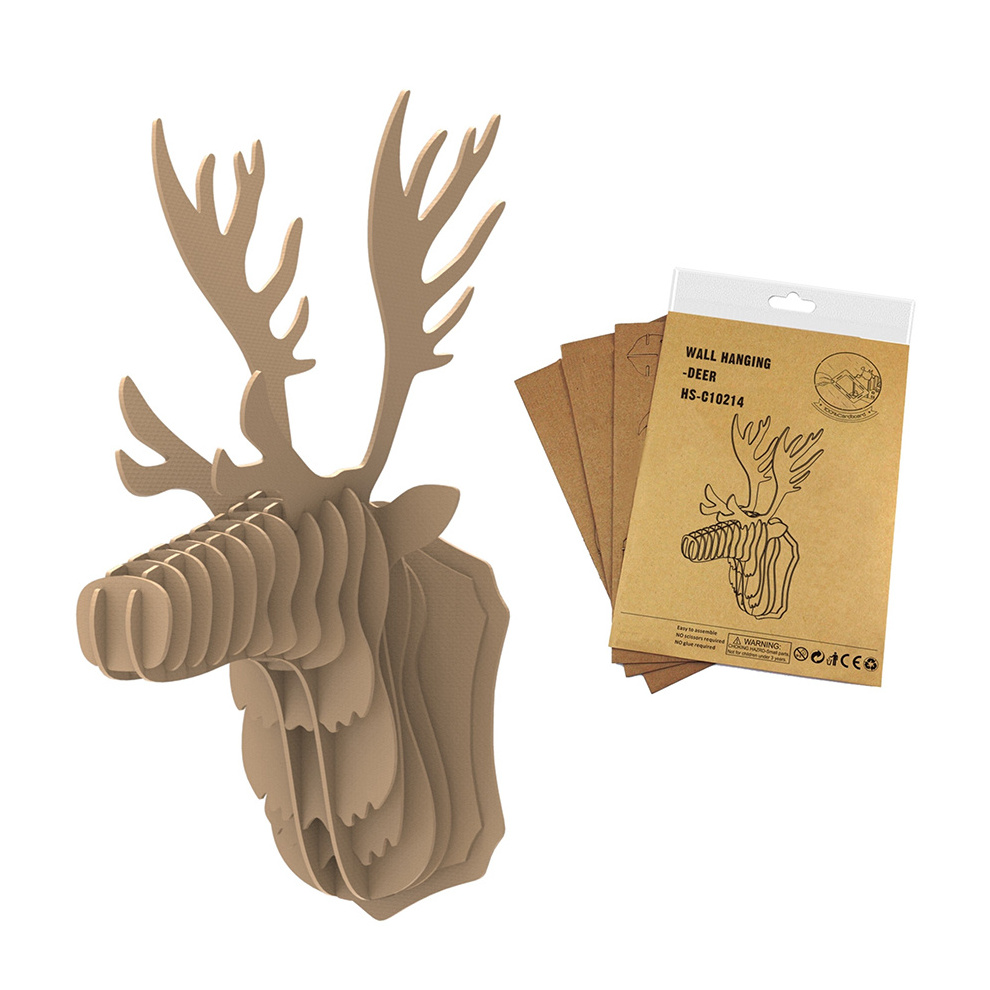 20 PCS 3D DIY Cardboard Jigsaw Puzzle Model Deer Head For Wall Hanging