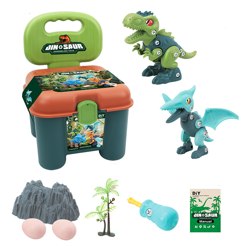 Children Educational Dinosaur Assembly Toy Dinosaur Egg Landscape Toy With Storage Chair