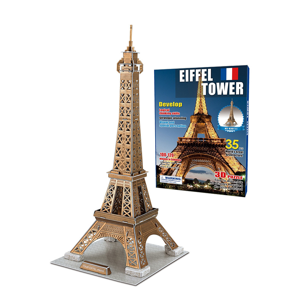 Famous Building Paper Models DIY Puzzle Large 3D Eiffel Tower For Kids