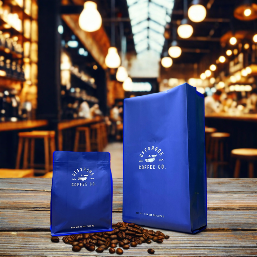 AT PACK Coffee Roasters Bolsas Cafe 5 Libras Coffee Packaging Bags 5 Pounds Coffee Packages With One Way Degassing Valve