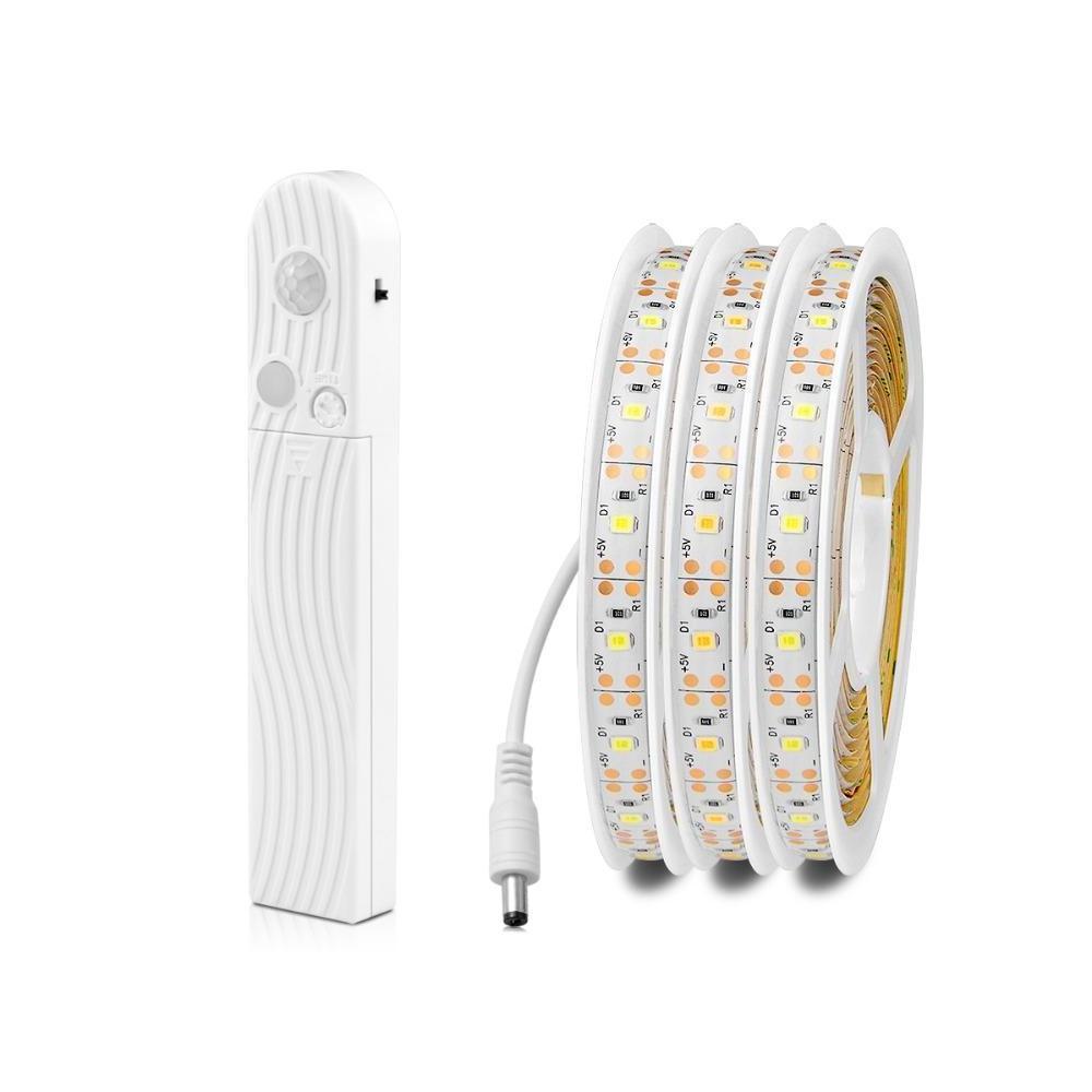 PIR Motion Sensor Led Strip Lights Portable 2835 1m-3m Long for Bed Home Decoration Aluminum Alloy IP65 70 White Yellow Black