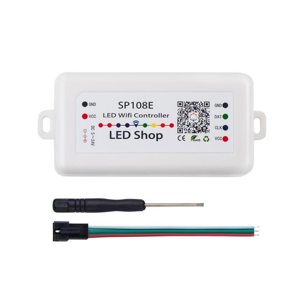 DC5-24v Smart wifi pixel led controller SP108E LED shop APP for addressable RGB RGBW strip lighting DIY