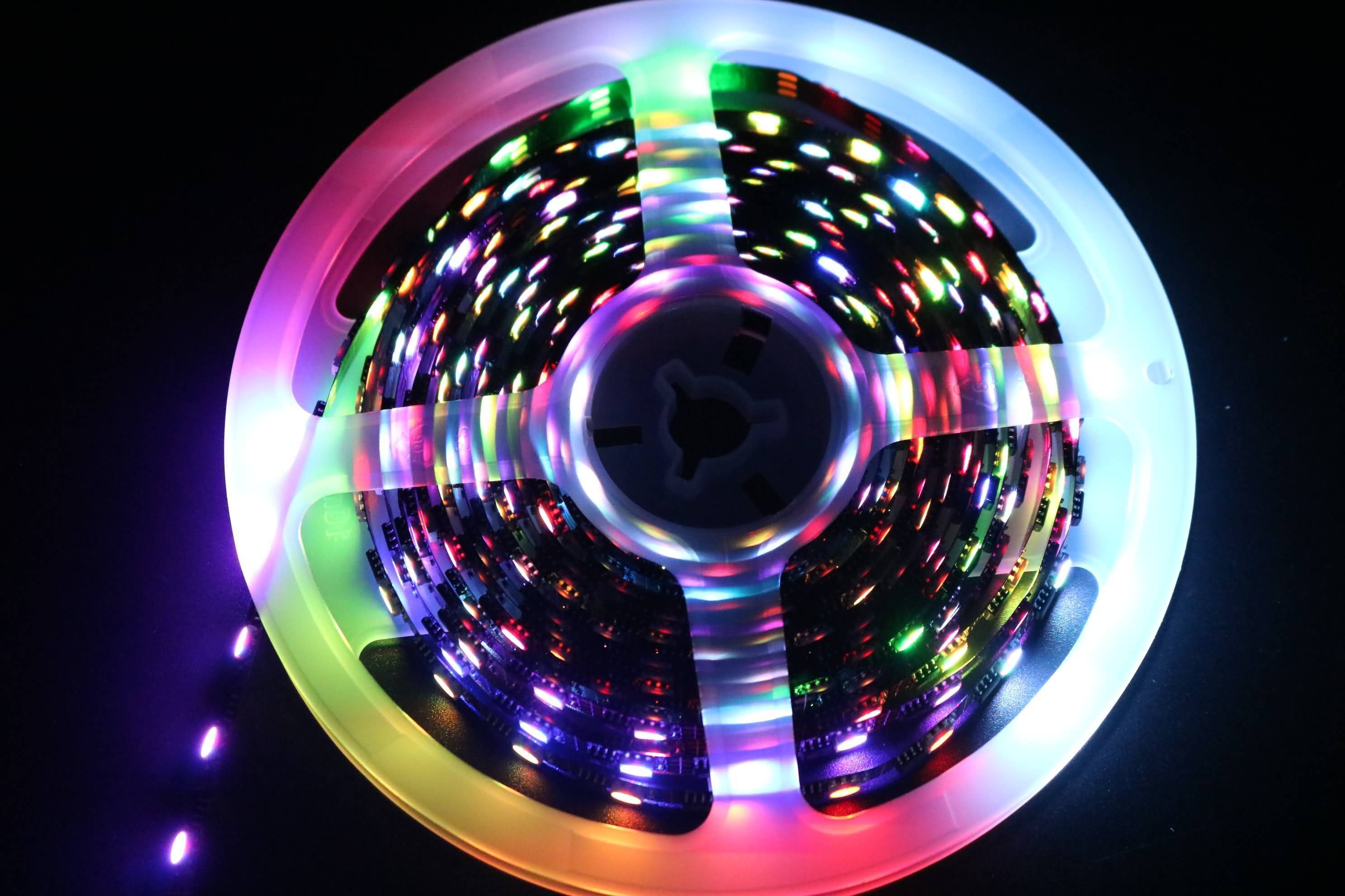 Multi color 5050 SMD 1908 IC controlled addressable RGB LED Strip light 12v