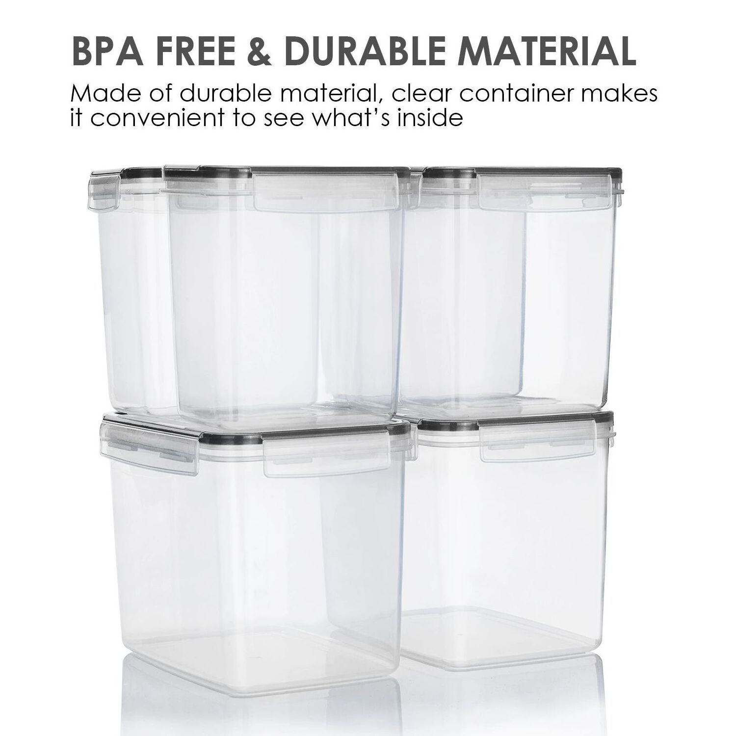 0.52L-8.5L BPA Free airtight Grains Lock Food Container Clear Organize Pantry Storage Canisters Kit Cereal Container Set