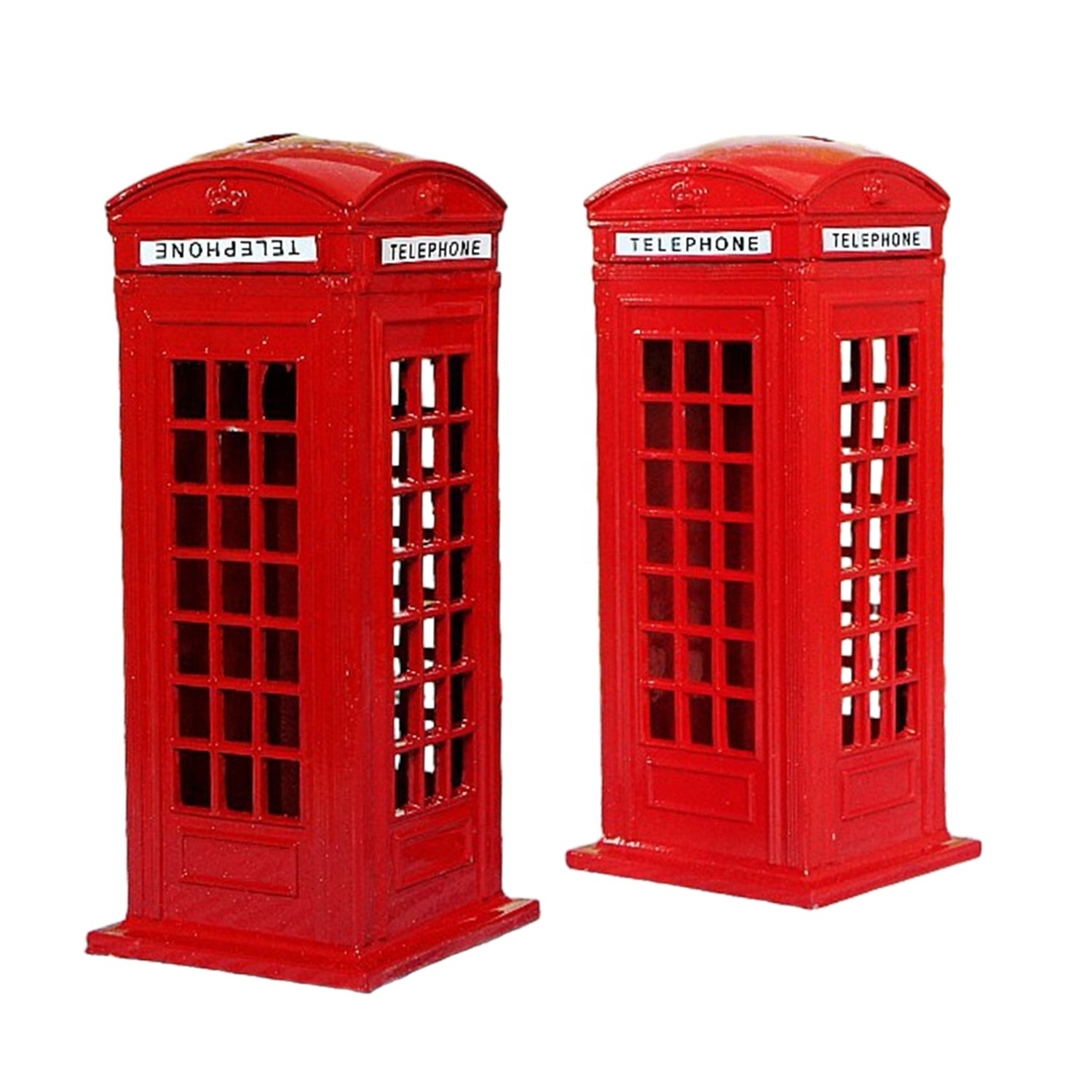 Metal Telephone Booth Shape Coin Bank Phone Booth Model Piggy Bank Money Saving Box