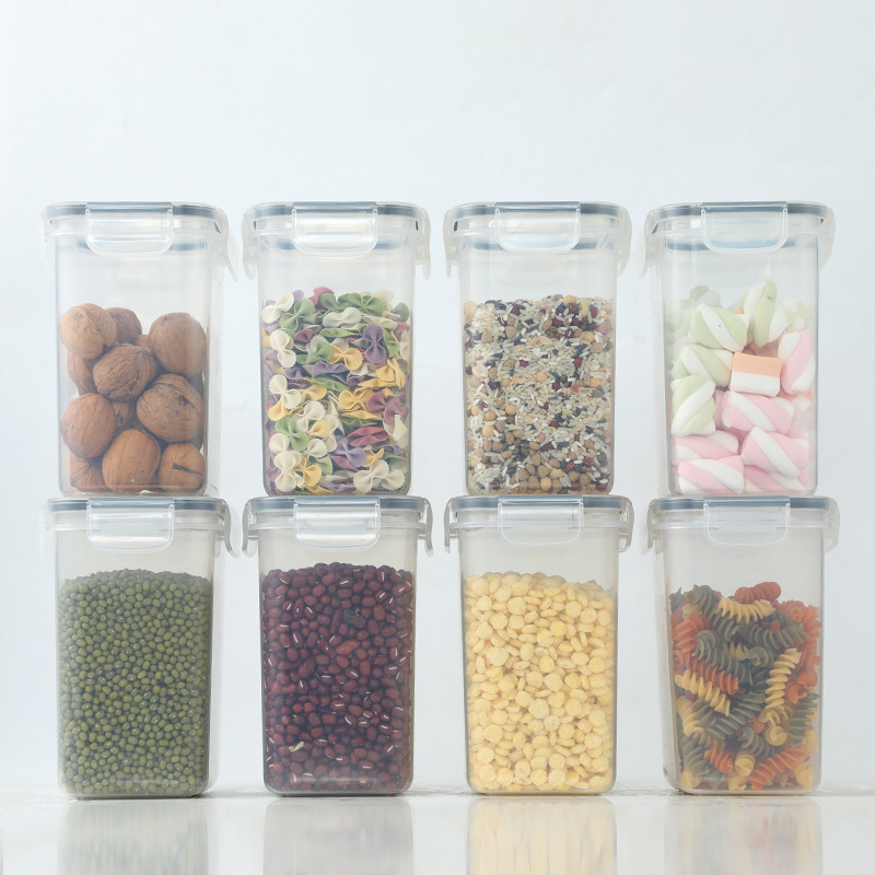 0.52L-8.5L BPA Free airtight Grains Lock Food Container Clear Organize Pantry Storage Canisters Kit Cereal Container Set