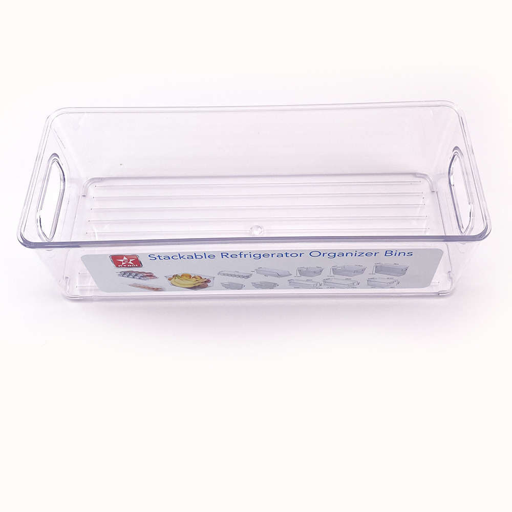 25.5*10*7.5CM Refrigerator Organizer Bins Plastic Fridge Organizers Freezer Kitchen Cabinet Container