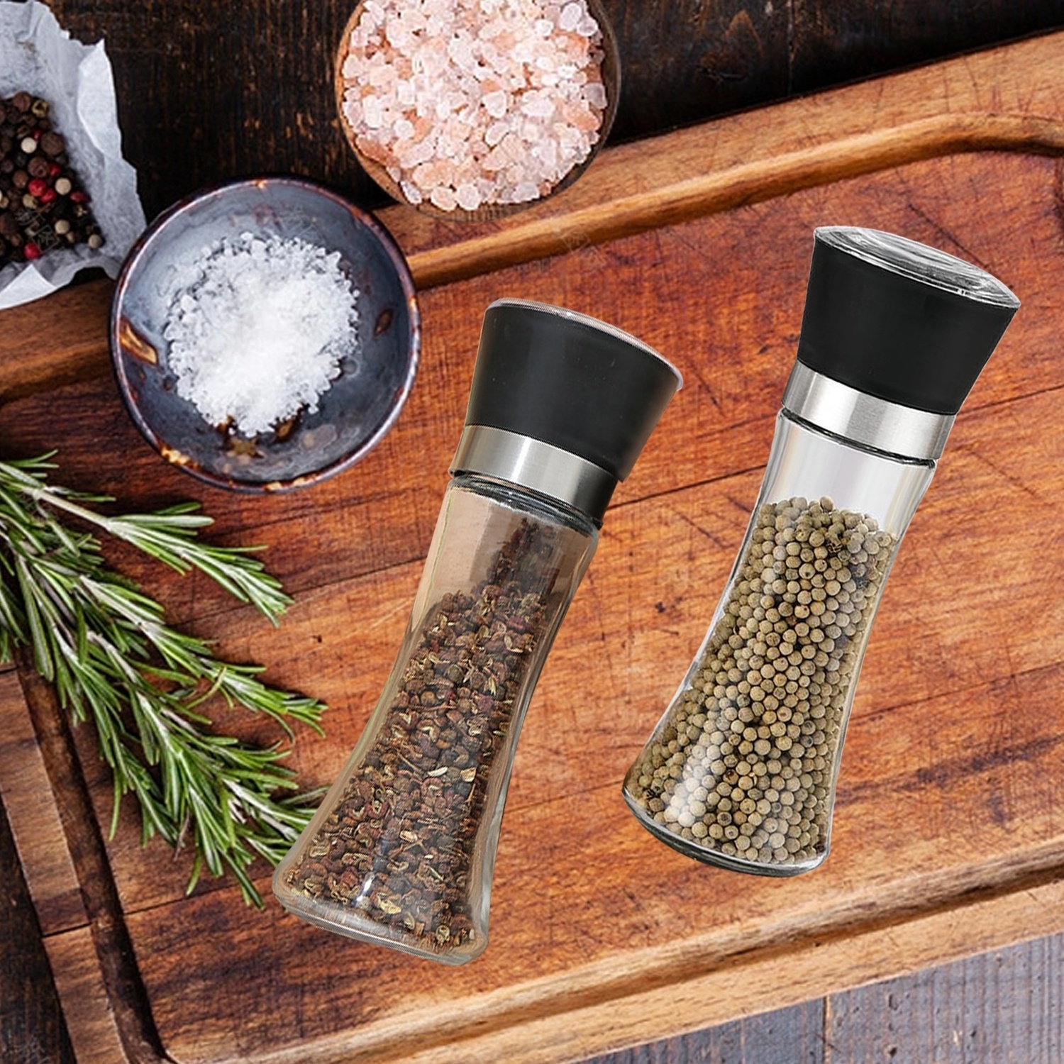 Seasoning Bottle Adjustable Coarse Mills Portable Spice Jar Containers Manual Salt Pepper Mill Grinder