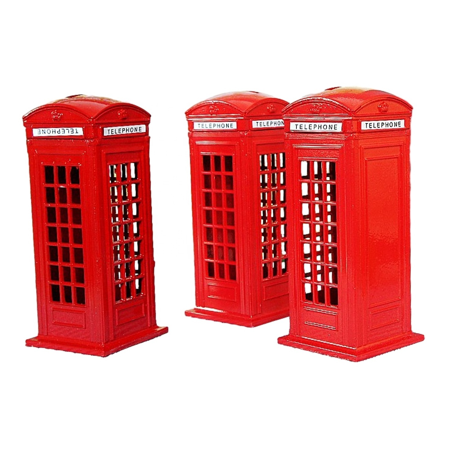 Metal Telephone Booth Shape Coin Bank Phone Booth Model Piggy Bank Money Saving Box