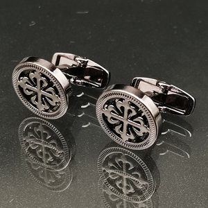 Antique Style Cufflinks Custom Engraved Name Cuff links Good Quality Mens Shirt Black Cufflinks