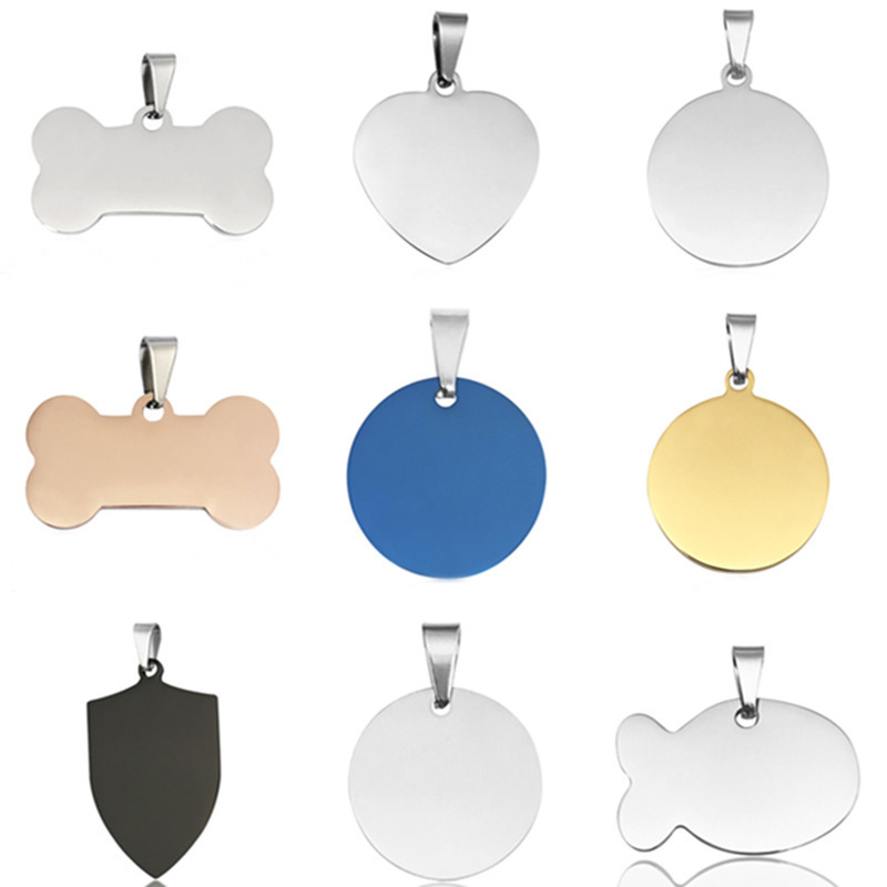 Wholesale Personalized No Noise Collar Stainless Steel Tag Dog Name Id Tag Pendant Charms