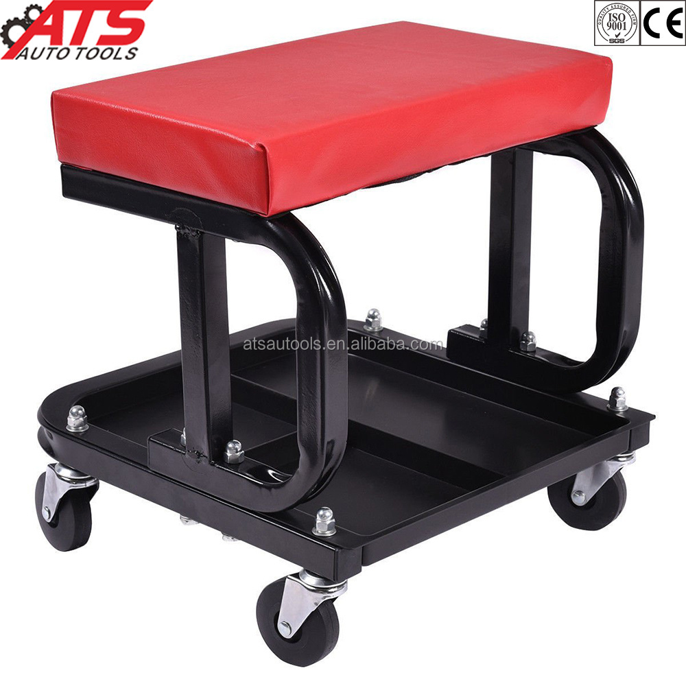 Rolling Creeper Seat Chair Repair Seat with Tools Tray