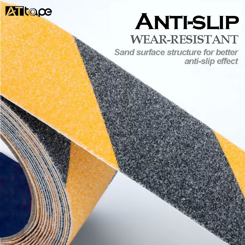 Black Grip Tape - Heavy Duty Anti Slip Tape for Stairs Outdoor/Indoor Waterproof Non Slip Strips Walk Black